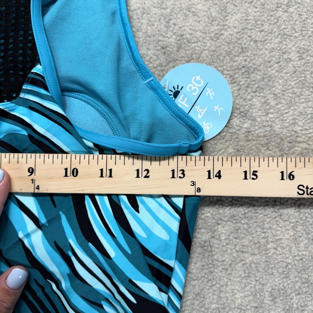 NWT ZeroXposur Womens Scuba Tankini Top King Fisher Blue Quick Dry Stretch M - Picture 6 of 8